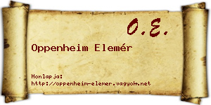 Oppenheim Elemér névjegykártya