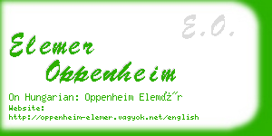 elemer oppenheim business card